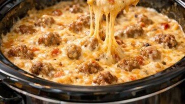 3-Ingredient Slow Cooker Sausage Cheese Dip