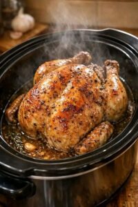 4-Ingredient Whole Chicken in the Slow Cooker