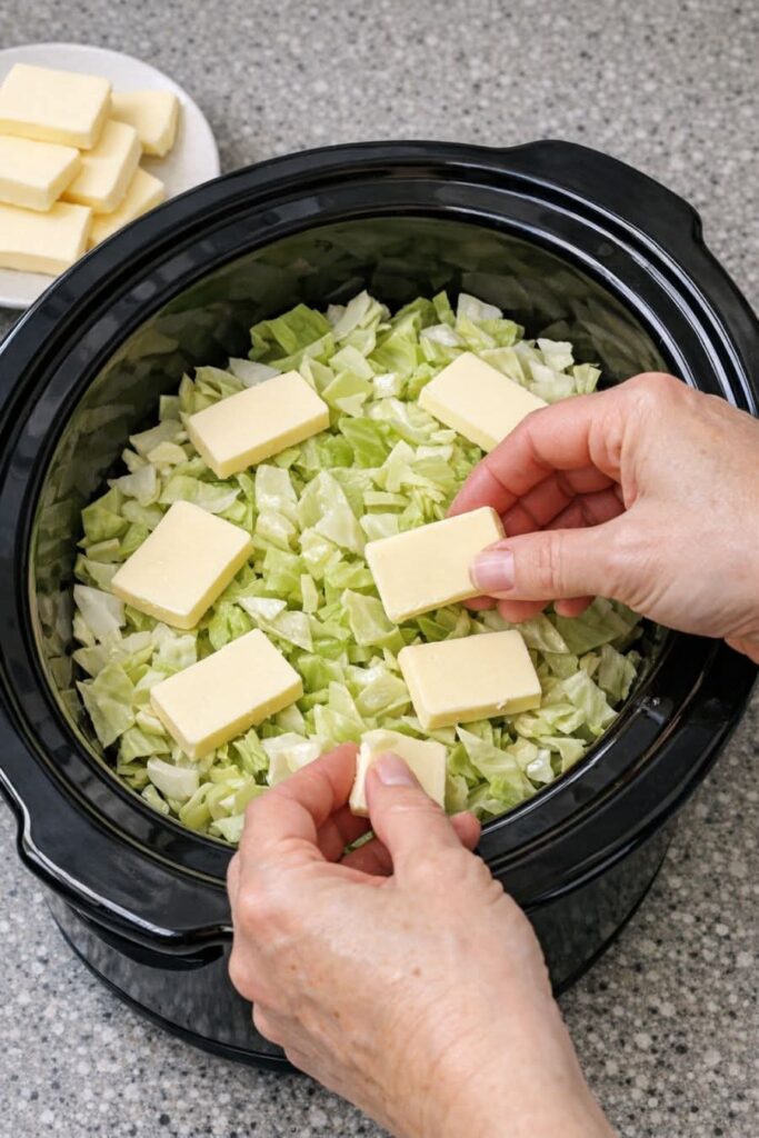Amish Buttered Cabbage In Slow Cooker