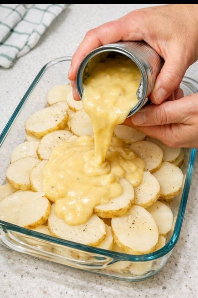 Amish Chicken Soup Potatoes, Oven Baked and 3 Ingredients