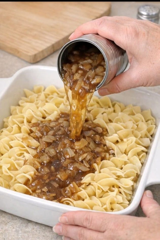 Amish French Onion Noodles -Oven Baked
