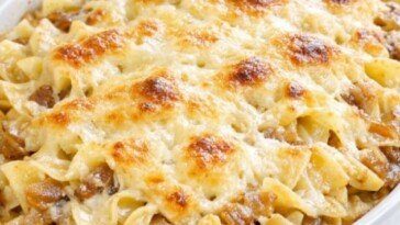 Amish French Onion Noodles -Oven Baked