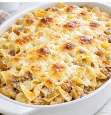 Amish French Onion Noodles -Oven Baked