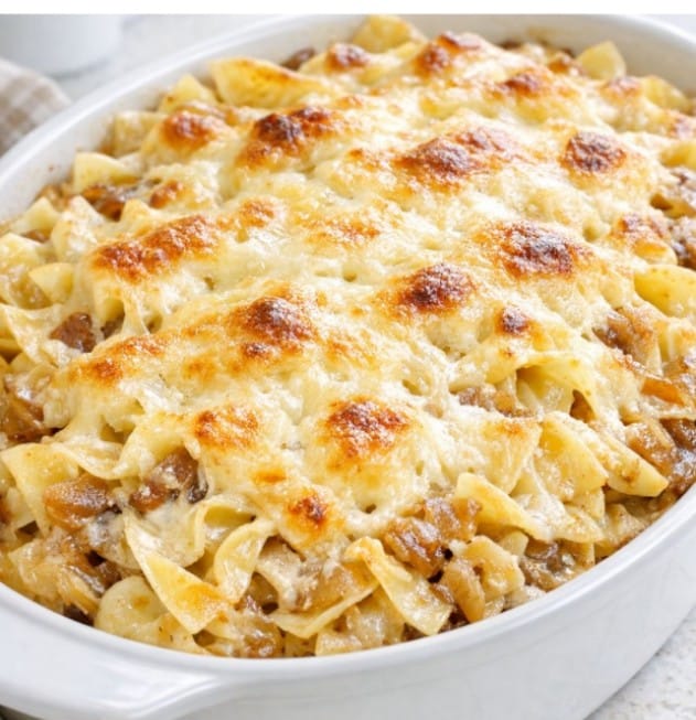 Amish French Onion Noodles -Oven Baked