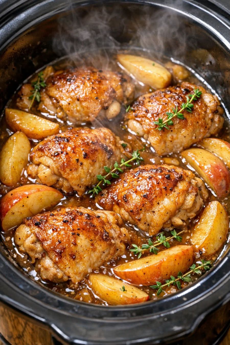 Apple Cider Chicken in Slow Cooker