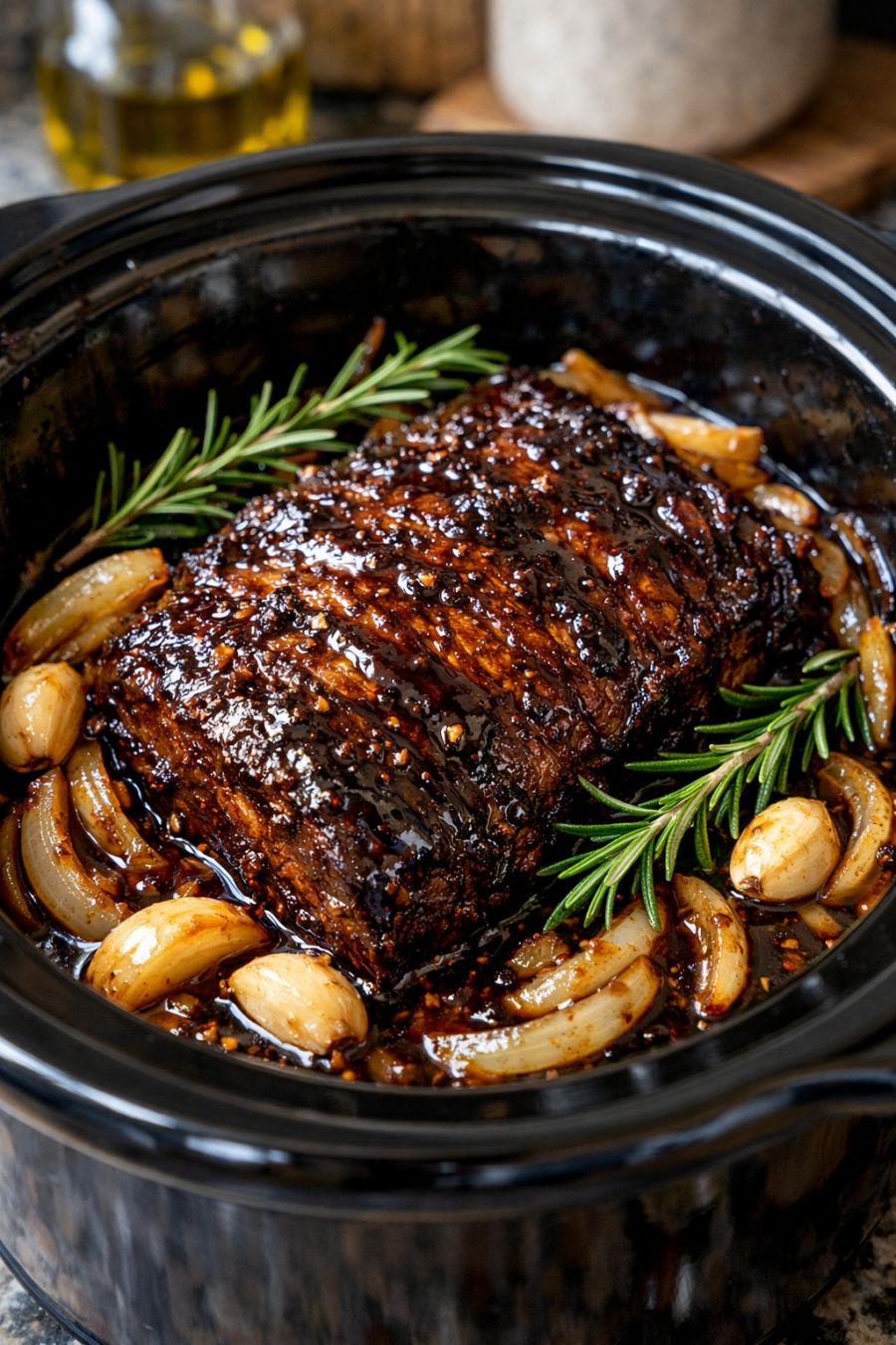 Balsamic Glazed Beef Brisket in the Slow Cooker