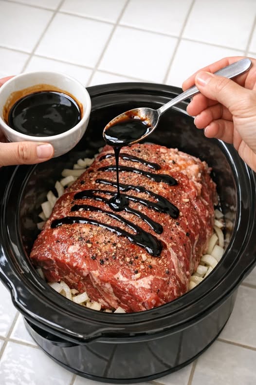 Balsamic Glazed Beef Brisket in the Slow Cooker