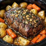 Beef Chuck Roast in The Slow Cooker Garlic Herb Beef