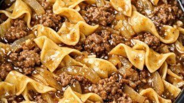 Beefy Onion Noodles Slow Cooker