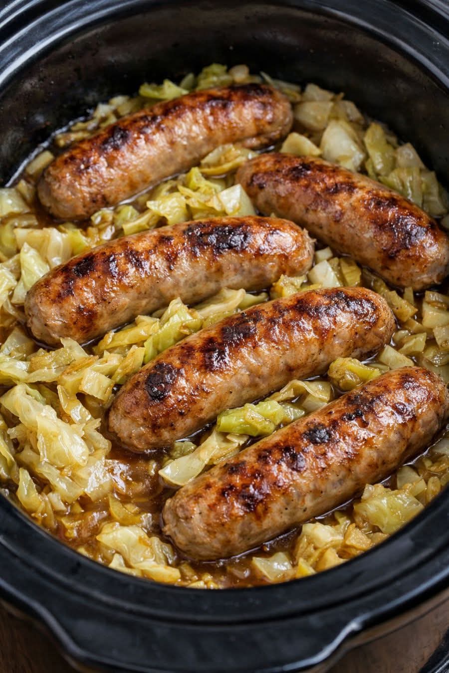 Cabbage Bangers Slow Cooker 4-Ing