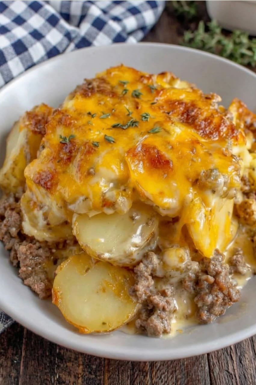 Cheesy Hamburger Potato Casserole