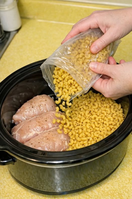 Chicken Macaroni Slow Cooker 5-Ingredient - Depression Era