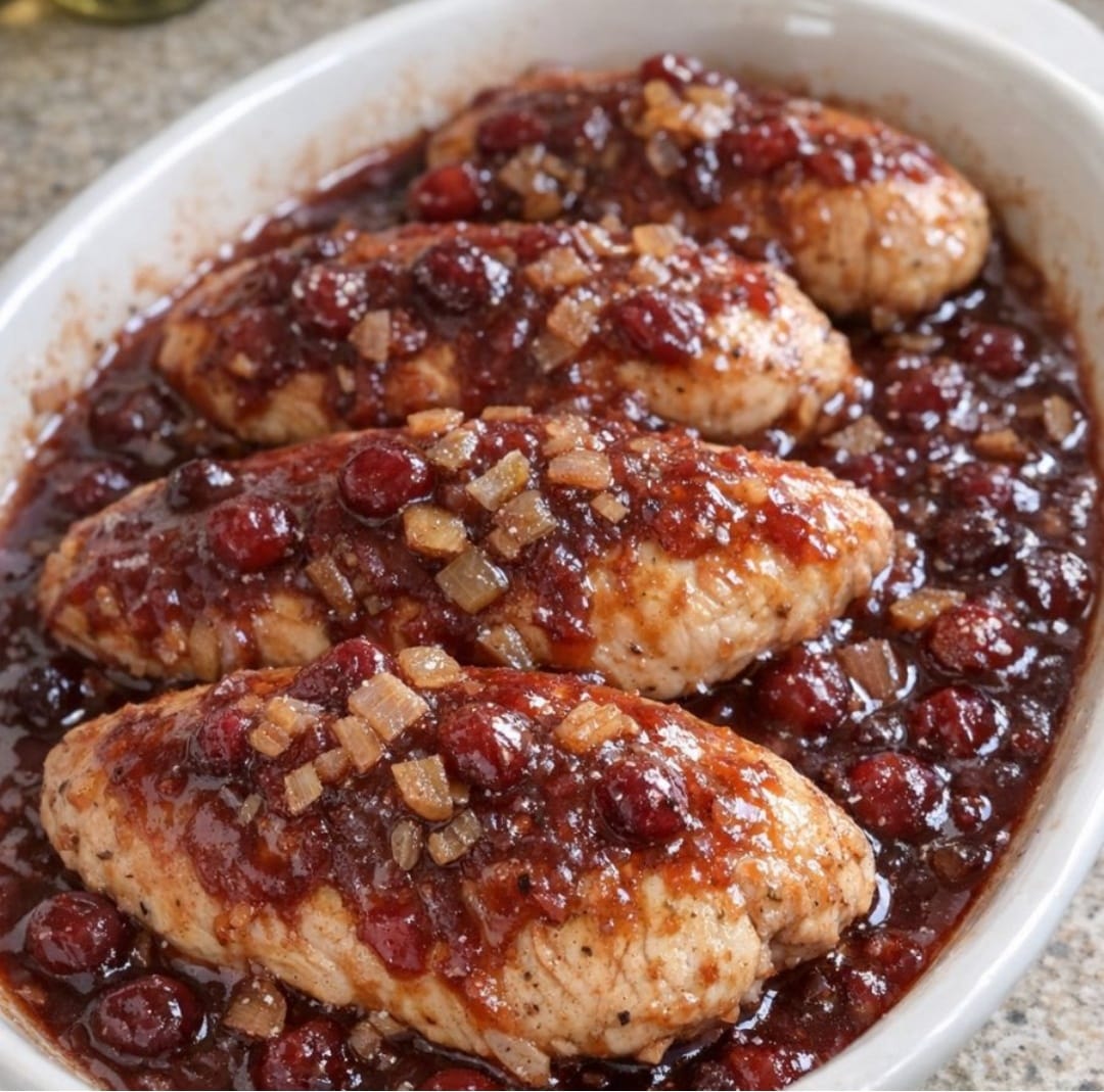 Cranberry Chicken in the Slow Cooker 3 Ingredients