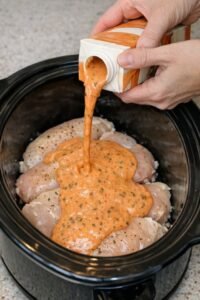 Creamy Tomato Basil Chicken In Slow Cooker