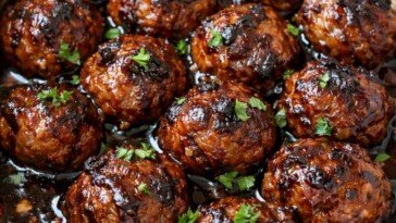 Dark Stout Pork Meatballs in the Slow Cooker