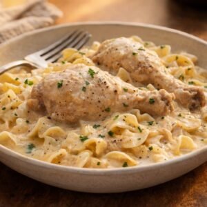 Depression Chicken Fricassee Slow Cooker 5-Ingredient