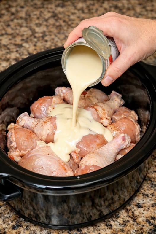 Depression Chicken Fricassee Slow Cooker 5-Ingredient
