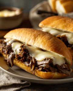 French Dip Sandwiches in a Slow Cooker 5-Ingredient