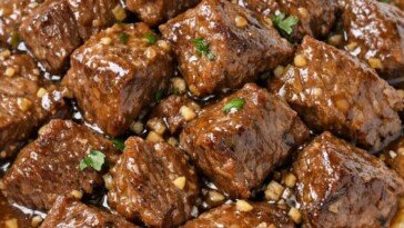Garlic Butter Beef Tips in the Slow Cooker 5 Ingredients