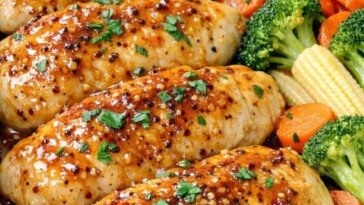 Honey Mustard Chicken in the Slow Cooker with 3 Ingredients
