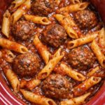Meatball Penne in the Slow Cooker 3-Ingredient