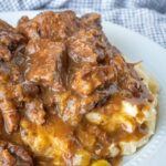 Mushroom Cube Steak and Gravy In Crock Pot