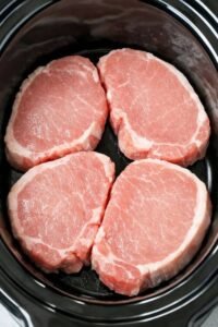 Mushroom Gravy Pork Chops Slow Cooker 3-Ingredient