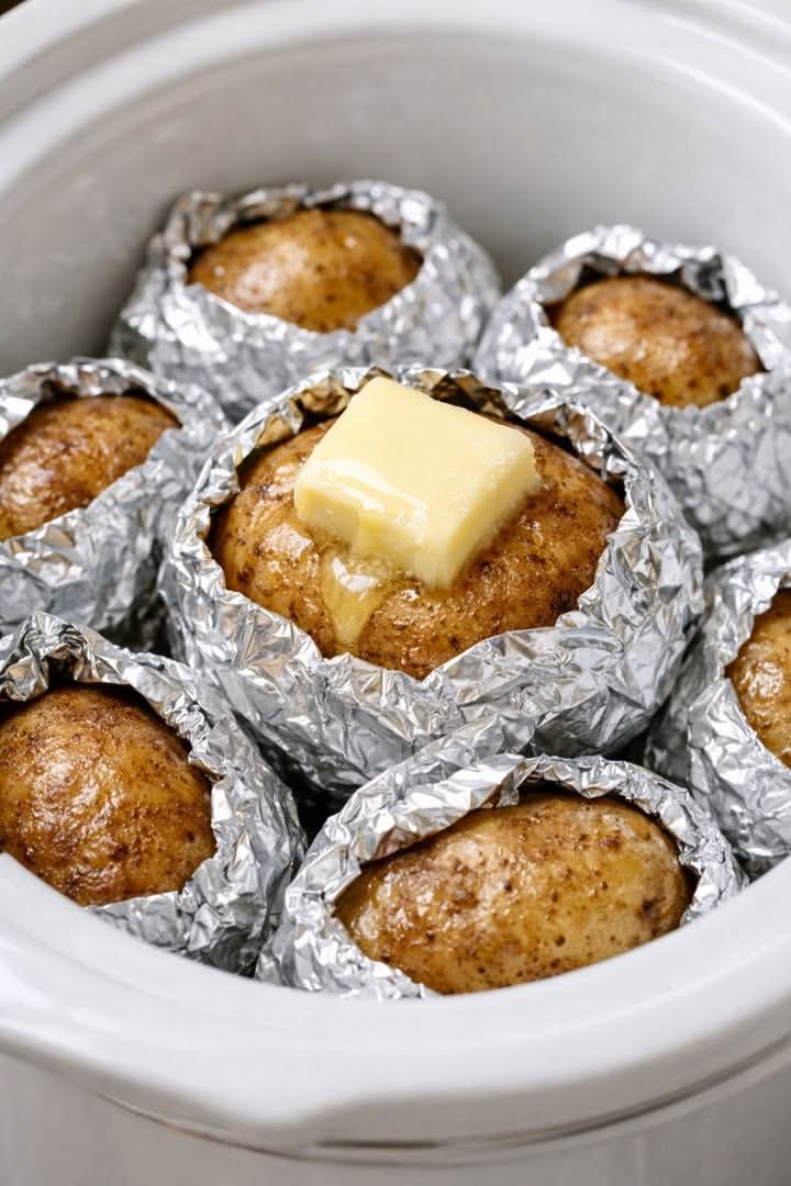 Onion Foil Packets Roasted Potatoes Slow Cooker 3-Ingredient