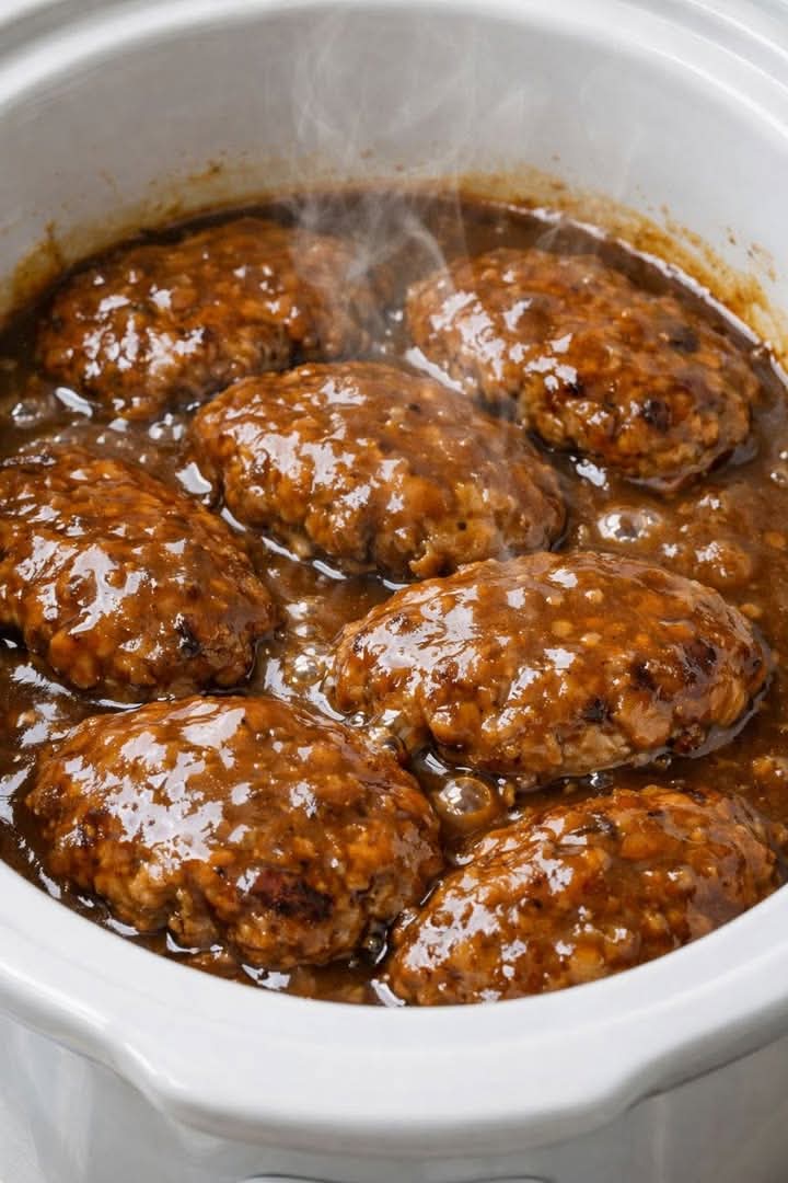 Only 4-Ingredient Slow Cooker Beef Patties (Grandma’s Weekly Favorite)