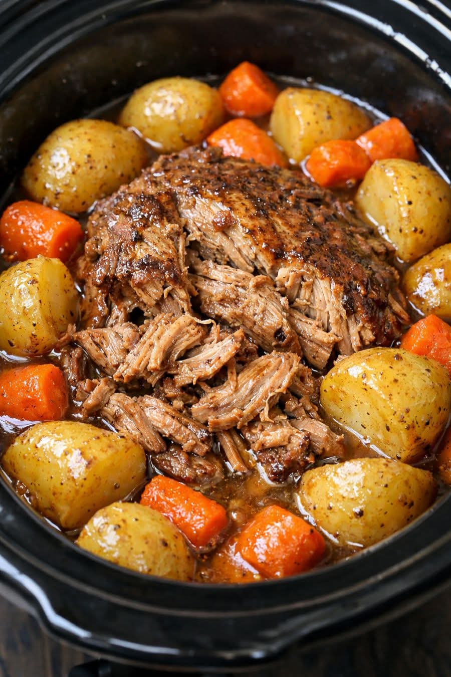 Pork Roast and Potatoes 5 Ingredient Slow Cooker