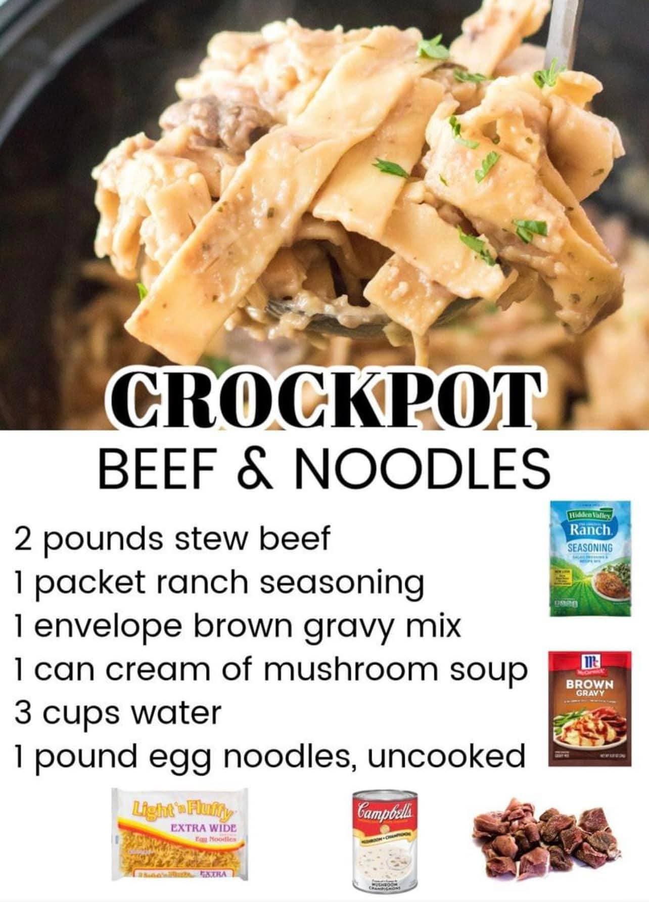 Ranch Beef with Egg Noodles Crockpot