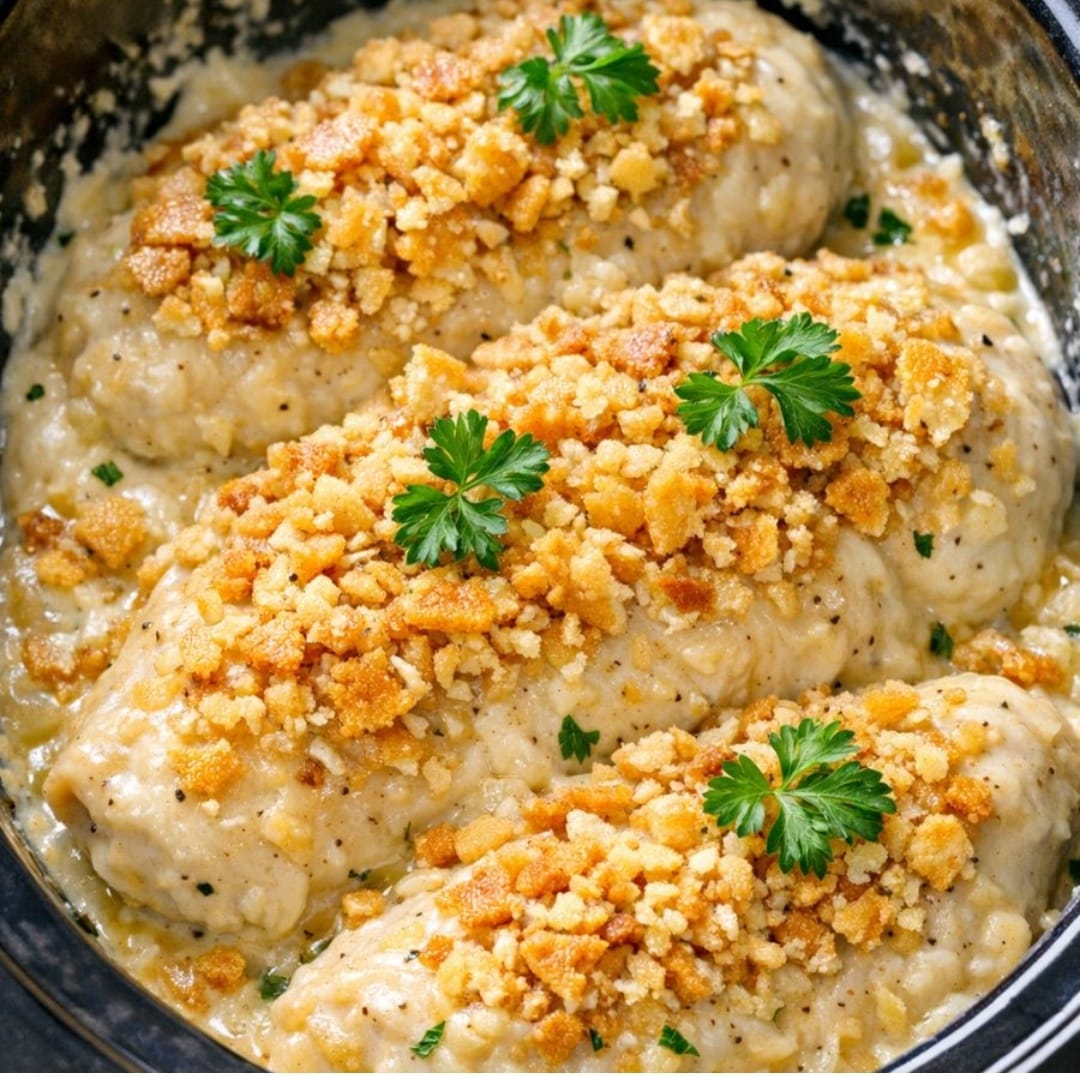 Ritz Cracker Chicken Creamy In Slow Cooker With 4 Ingredients