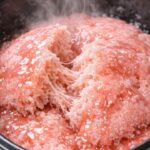 Rose Pink Spongy Dessert in a Slow Cooker