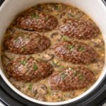 Salisbury Steak Patties Slow Cooker 4-Ingredient