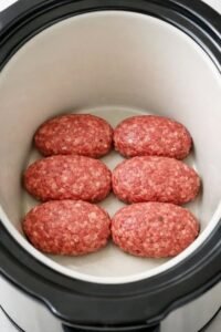Salisbury Steak Patties Slow Cooker 4-Ingredient