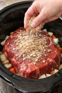 Slow Cooker 5 Ingredient Amish Style Beef and Noodles