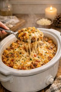 Slow Cooker Baked Mostaccioli