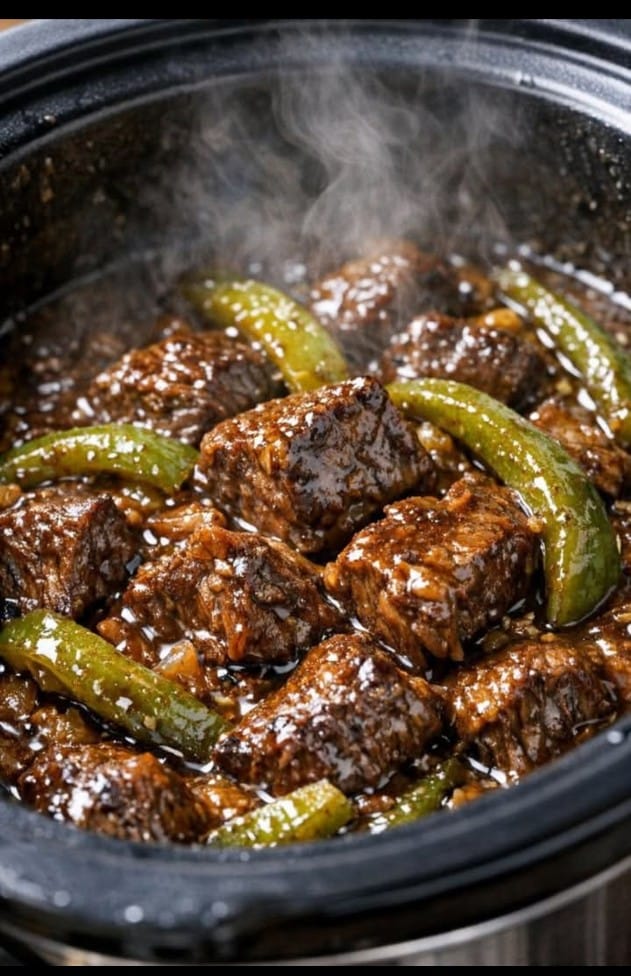 Slow Cooker Pepper Beef/3 ingredients