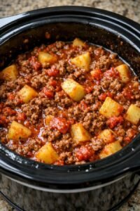 Slow Cooker Poor Man’s Stew 3-Ingredient