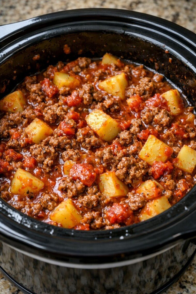 Slow Cooker Poor Man’s Stew 3-Ingredient