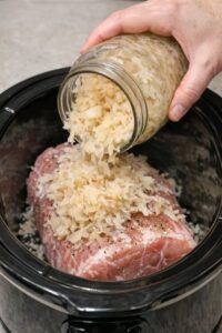 Slow Cooker Pork Roast with Sauerkraut