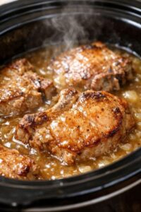 Slow Cooker Smothered Pork Chops
