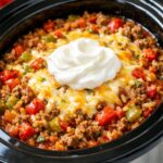 Slow Cooker Stuffed Pepper Filling 5 Ingredients