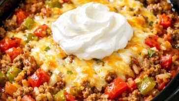 Slow Cooker Stuffed Pepper Filling 5 Ingredients