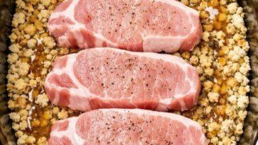 Slow Cooker Stuffing and Pork Chops