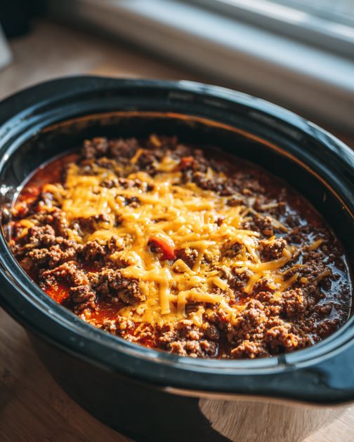Slow Cooker Taco Casserole 4-Ingredient