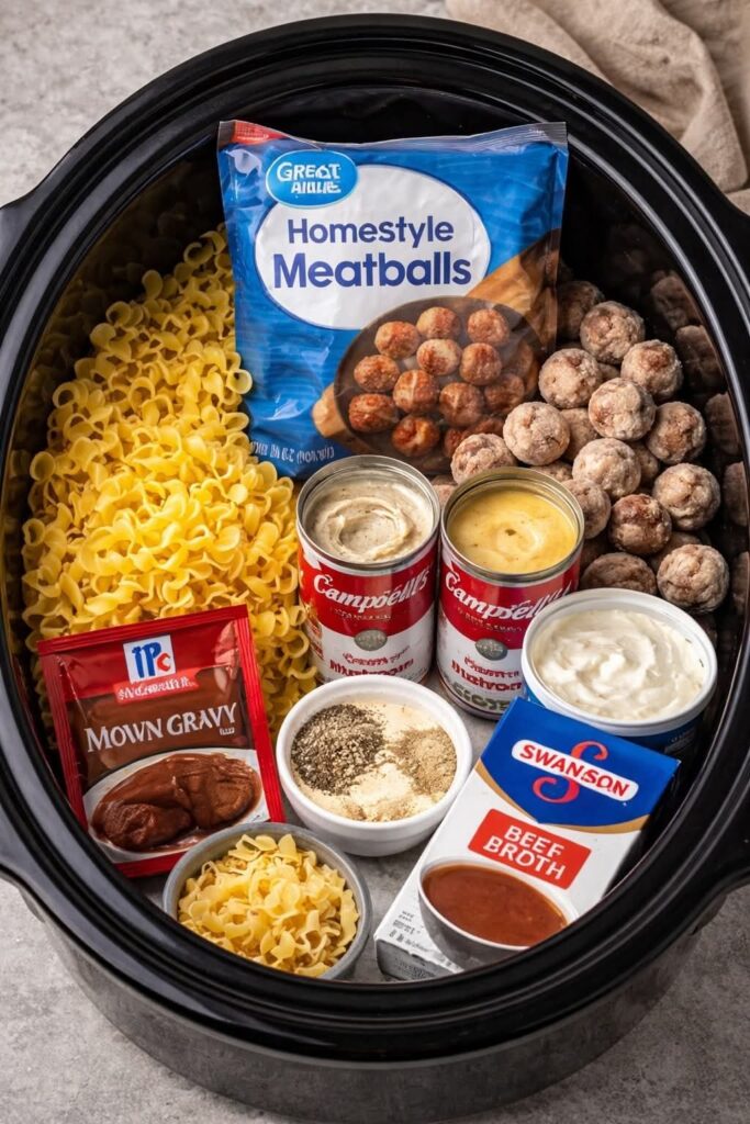 Swedish Meatball Pasta in Crockpot