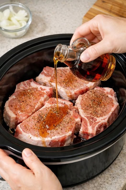 Amish Maple Pork Chops Slow Cooker