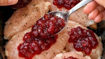 Amish-Style Cranberry Chicken Slow Cooker 4-Ingredient