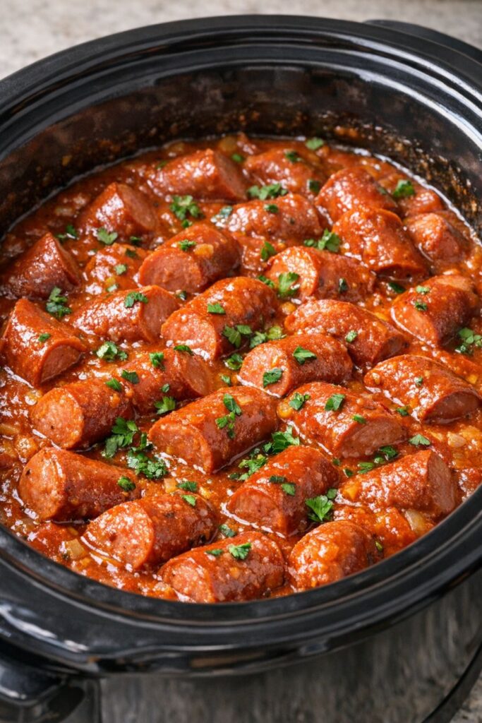 Beef Hot Dog Supper 3-Ingredient In Slow Cooker